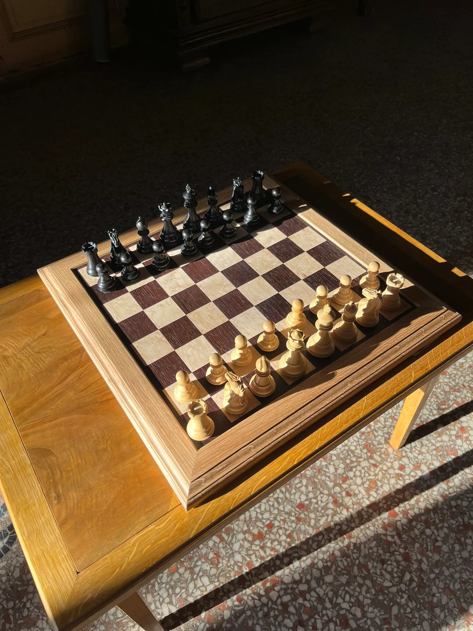 Échiquier en Wengé et Érable